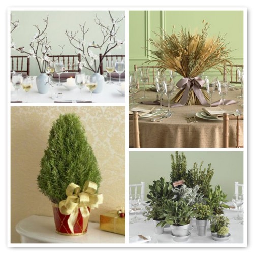 twig centerpiece, wheat centerpiece, herb centerpieces, inexpensive 