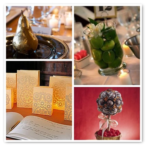 inexpensive centerpiece ideas, fruit centerpiece, lantern centerpiece, chocolate truffle topiary, diy centerpieces
