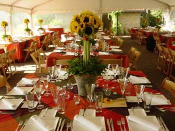 sunflowers wedding centerpieces Miller Lash House