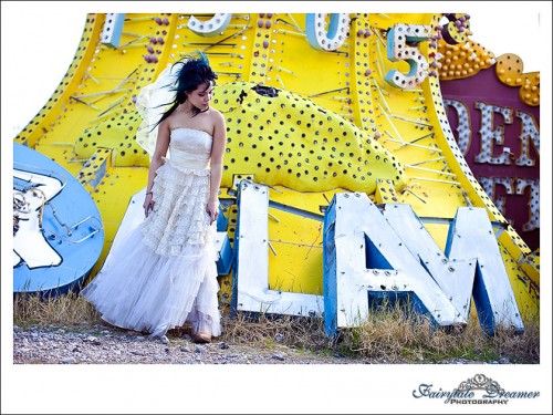 neon graveyard wedding
