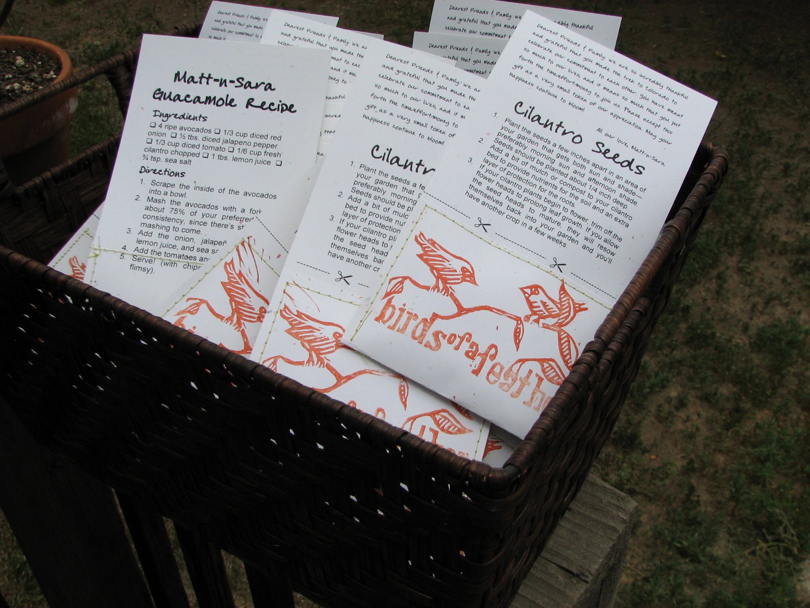 Flower seed packets for weddings