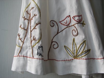 diy wedding dress with embroidered life story