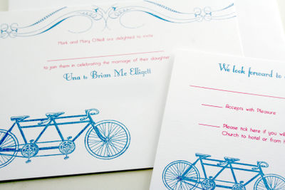 tandem bicycle invitation