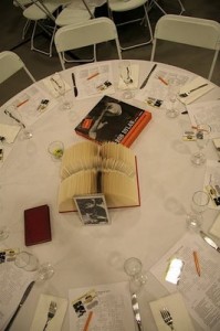 library themed wedding table