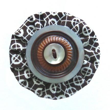 vintage button ponytail holder