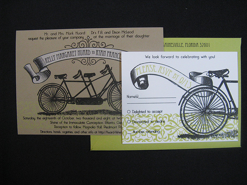 tandem bicycle invitation