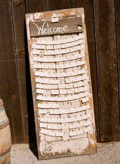 escort cards for shabby chic wedding