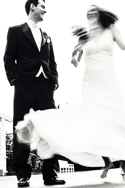 wedding couple black and white photography