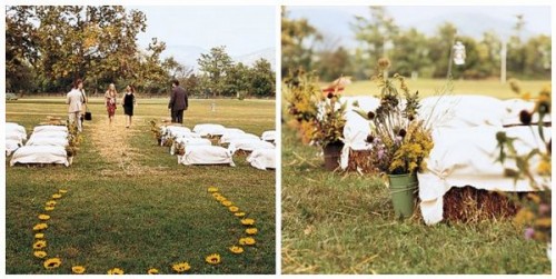 Ceremony Seating Hay Bales For Your Wedding Outdoor Wedding Seating