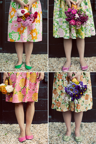vintage floral bridesmaid dresses
