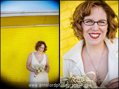 bride wearing glasses