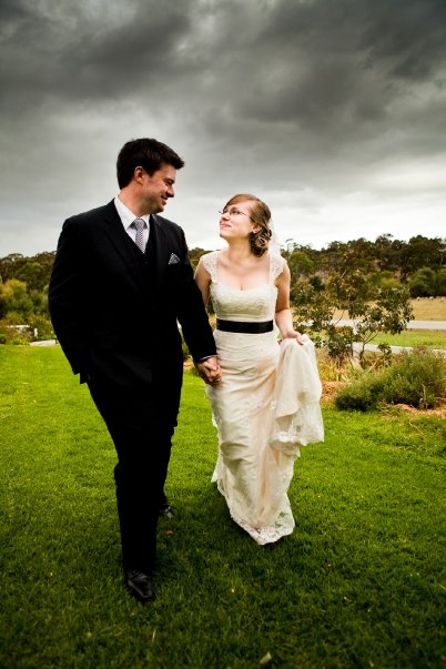 bride wearing spectacles