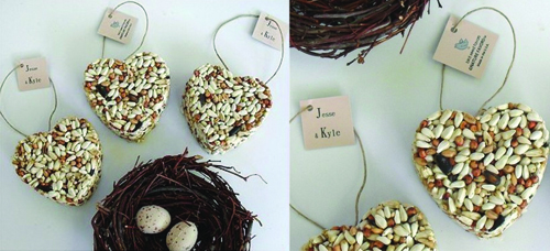 Birdseed Heart Ornament Favors