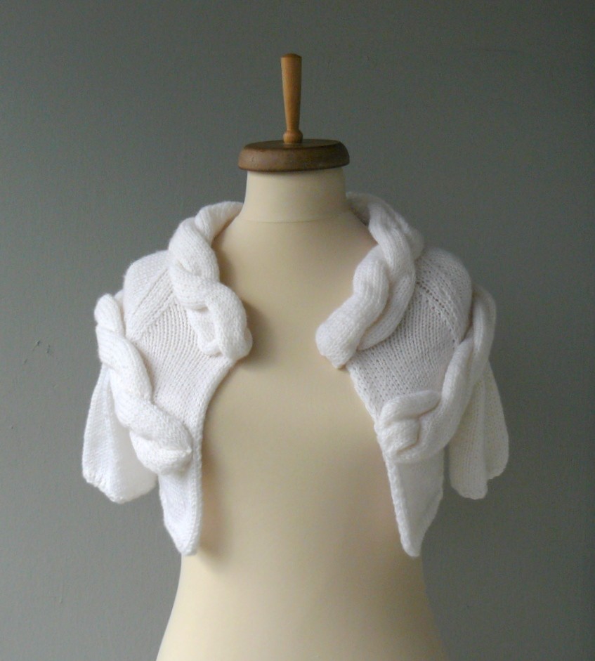 Winter wedding knit shrug 