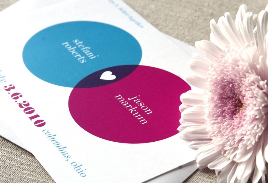 venn diagram heart wedding invitations from etsy