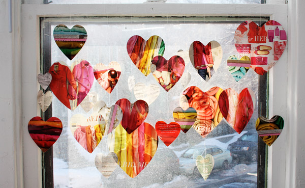 diy craft heart garland for a february wedding