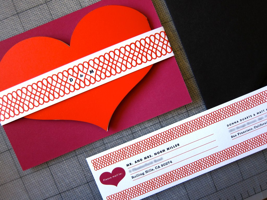 heart shaped wedding invitations