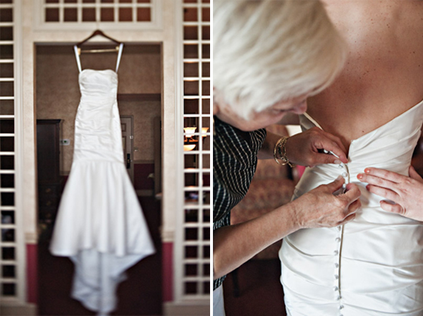 detroit michigan intimate hotel wedding dress shot
