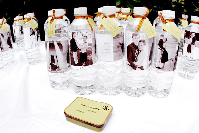 bottled water wedding