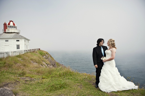Real Weddings Danielle Joseph S Newfoundland Elopement Lighthouse Wedding Portrait