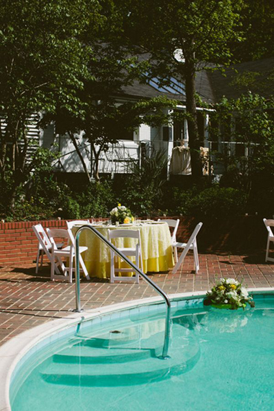 Real Weddings: Courtney  Michael's Backyard Poolside Wedding