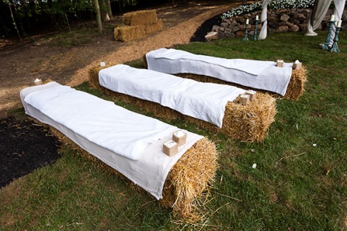 wedding hay bales