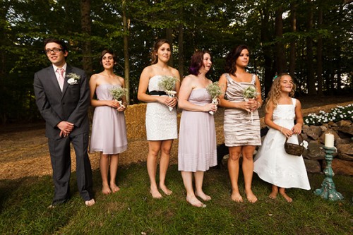 bridemaids at outdoor wedding