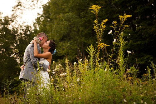 bride in meadow
