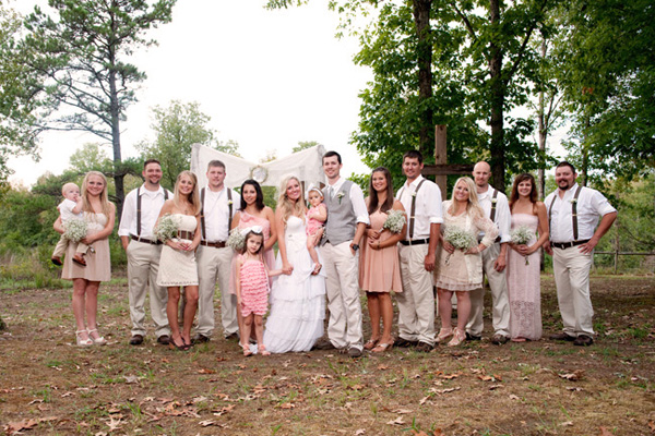 Real Weddings Adrianne Richard S Handmade Country Wedding Country Wedding Party Portrait