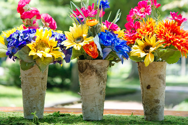 Multi-color wildflower wedding flowers