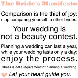 Intimate Weddings Bride's Manifesto