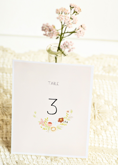 Floral Wedding Table Numbers on www.ihoardfreeprintables.com