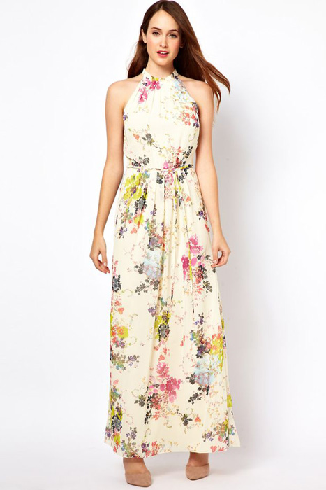 Floral and Printed Bridesmaid Dresses | Ted Baker Belted Maxi Dress in Summer Bloom Print