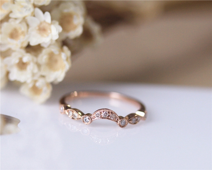 Rose Gold Curved Wedding Band 700x560 