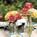 Vintage Bottles as Flower Vases