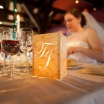 Wedding Table Numbers with Illuminated Numbers and Monogram: DIY Wedding Reception Ideas