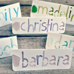 DIY Sea Glass and Watercolor Name Cards