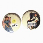 Buttons for bride and groom by Buttonempire