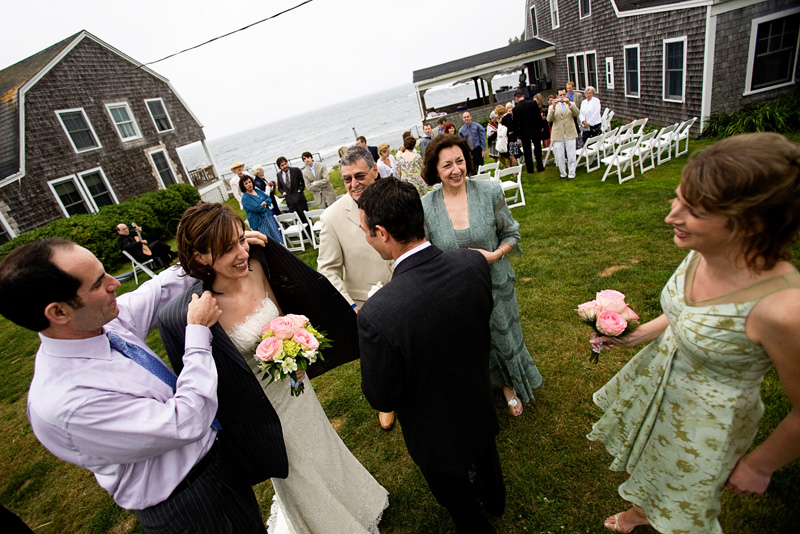 After outdoor ceremony at Driftwood Inn Maine