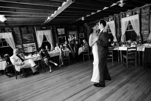 indoor wedding reception at driftwood inn maine