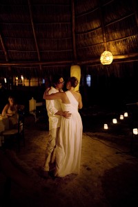 couple dancing on the beach in Mexico photo by Kate Harrison