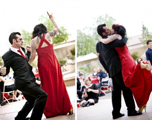 couple dancing las vegas outdoor wedding