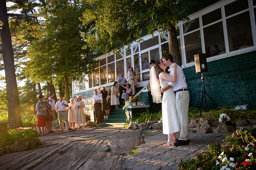 wedding guests outdoor wedding