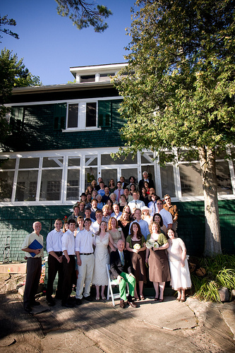 wedding guests outdoor wedding in muskokas