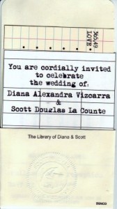 library card wedding invitation