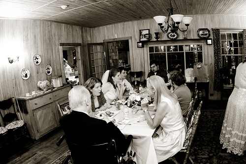 wedding reception inside cottage