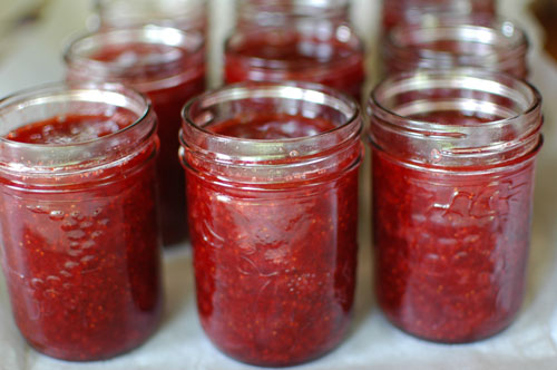 making homemade strawberry jam