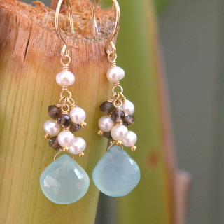 blue earrings for beach wedding