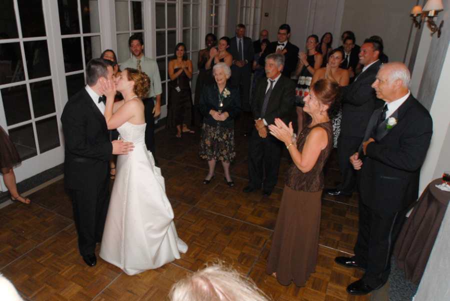 wedding couple at reception