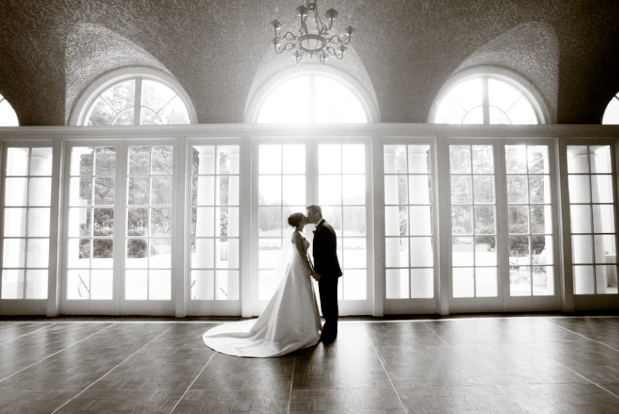 wedding couple in studio